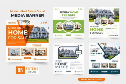 Real Estate Home Sale Template Vector