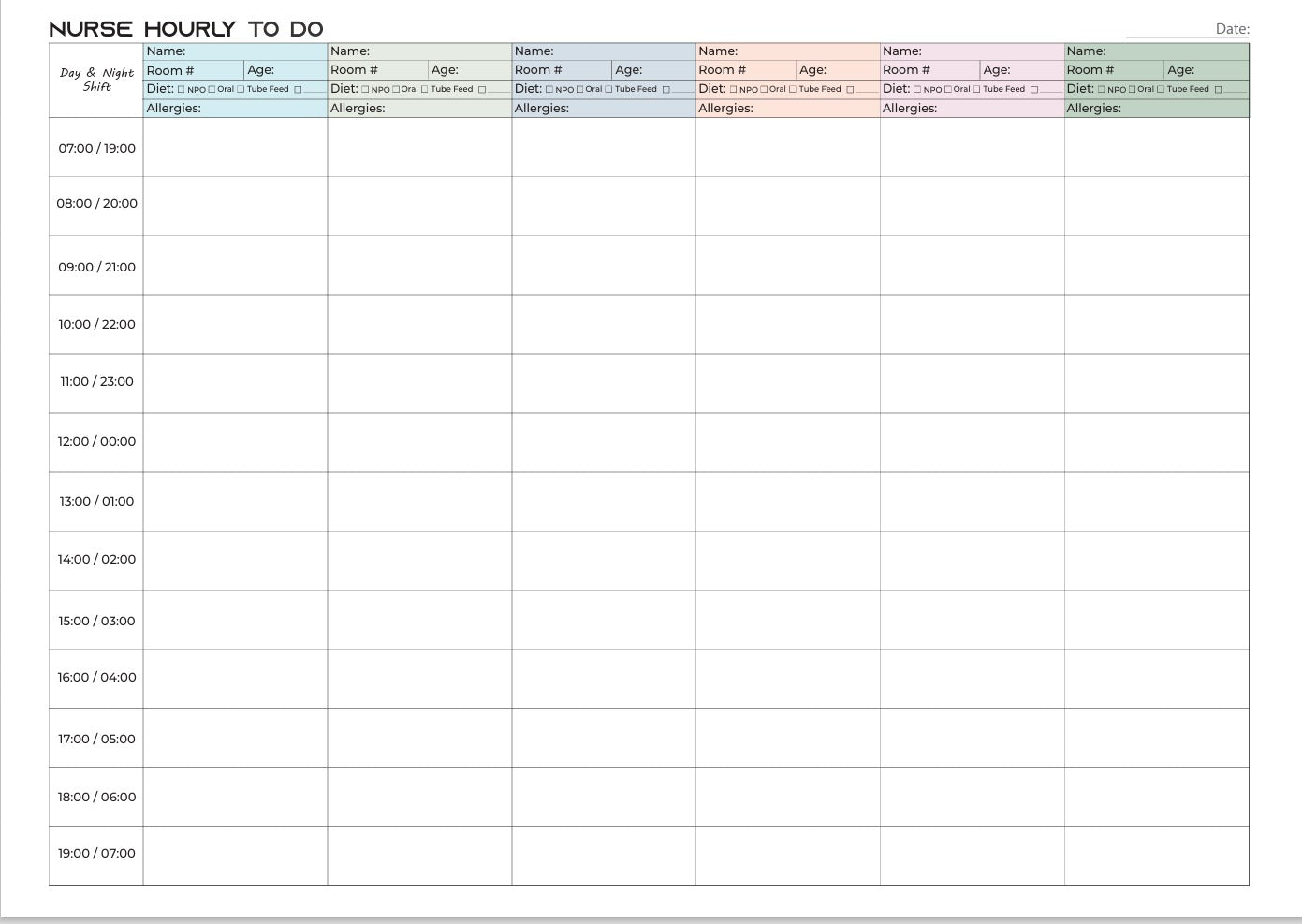 Hourly Nurse Shift Planner,